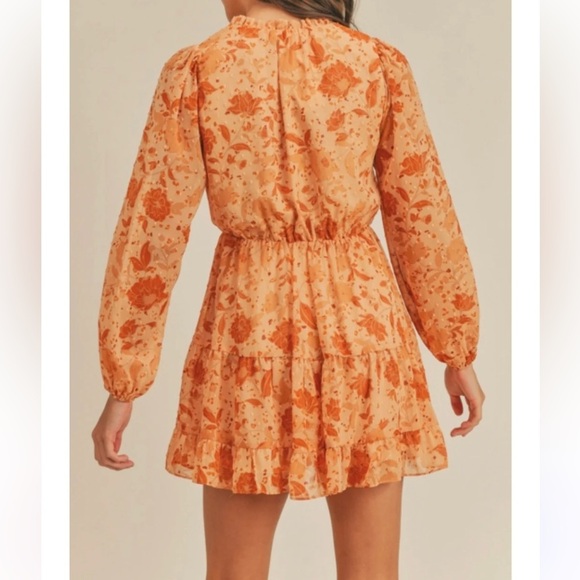 Lush Floral Frenzy Long Sleeve Mini Dress Size S - Picture 11 of 11